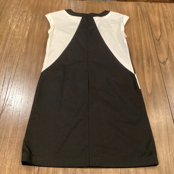 LAFAYETTE 148 Dima Black White Colorblock Shift Dress w/pockets sleeveless 8 - Picture 8 of 11